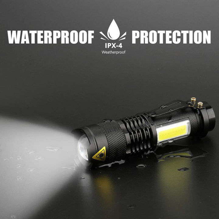 Variant Flashlight 4000LM Waterproof Mini Flashlight Built in Battery USB Charging – Space ...
