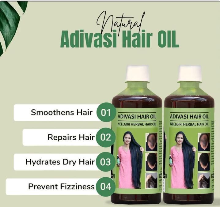 ADIVASI HERBAL NILAMBARI HAIR OIL! PACK OF 2 (BUY 1 GET 1 FREE)(4.9 ⭐⭐⭐⭐⭐ 93,830 REVIEWS) NEW