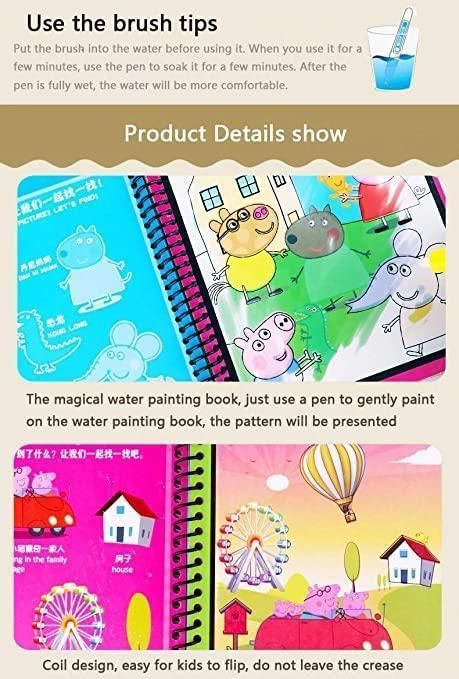 Reusable Magic Water Painting Book ( Pack of 4 )