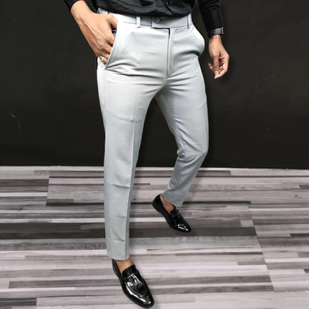 🔥👖High Stretch Men's Classic Pant For Men (LIGHT GREY) 💖 – Space Life ...