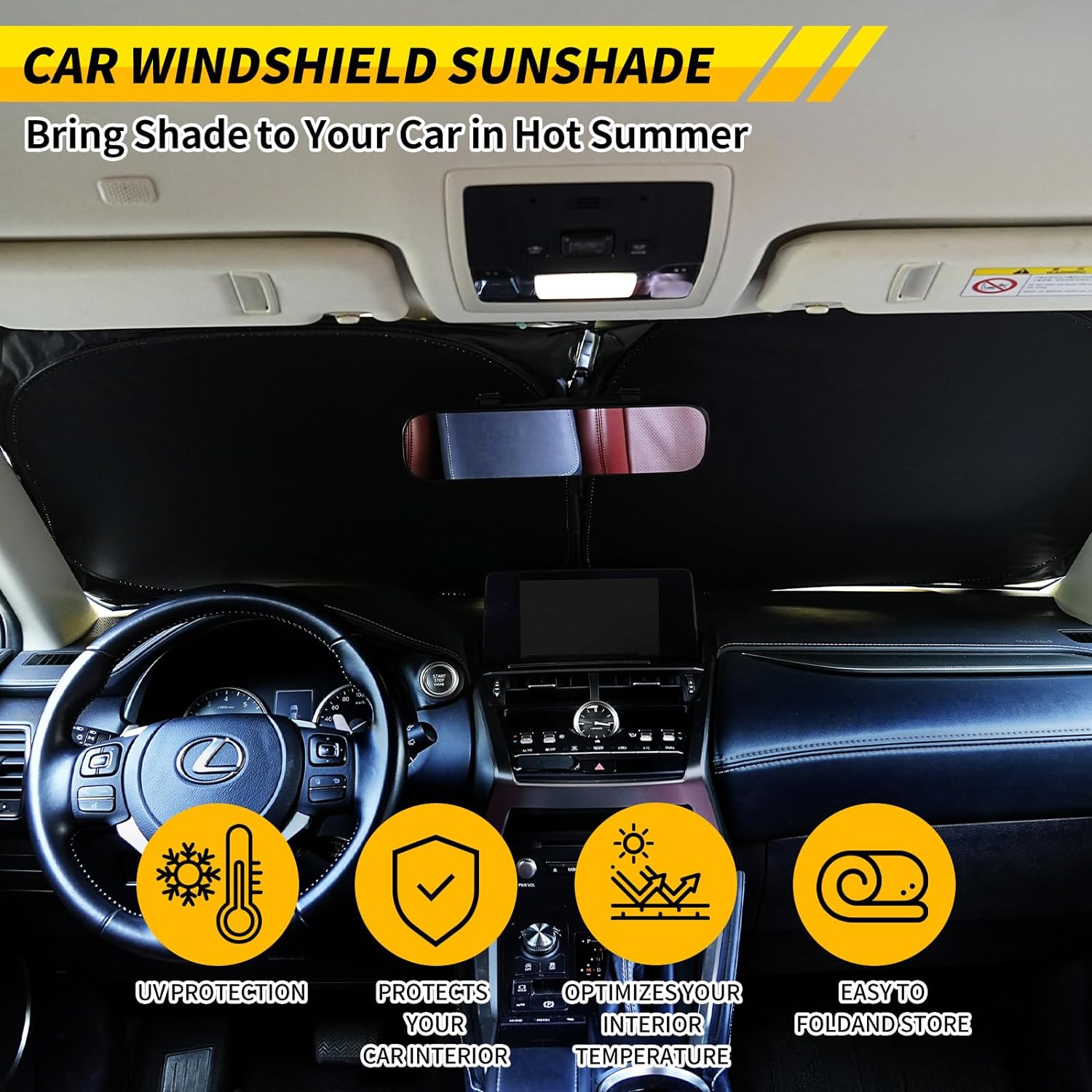 CAR SUNSHADE PROTECTORPROTECT CAR INTERIOR FROM UV RAYS AND HIGH HEAT