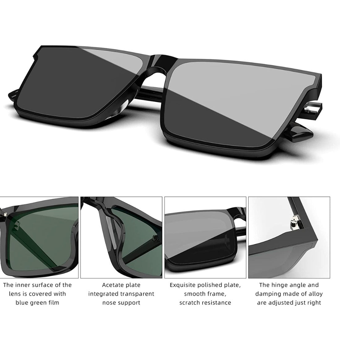 Phantom Men's Square Sunglasses