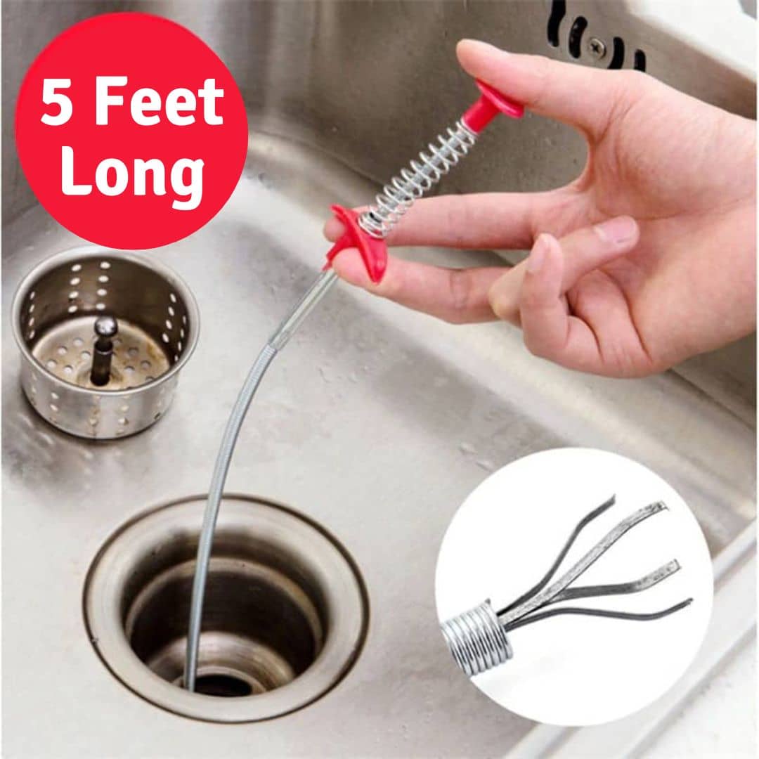 Space Life™ - Multifunctional Stainless Steel Drain Cleaner - 5 Feet Long